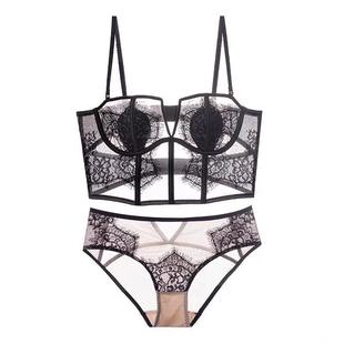 lace sexy bra Eyelash thin vest underwear soft fishbone