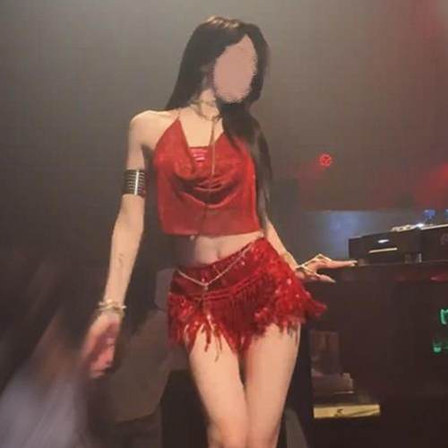 Sequined skirt tassel skirt Latin dance skirt stage