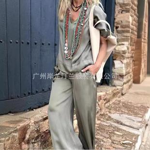 Leg Casual neck Fashion Suit Temperament Sleeve