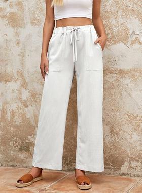 loose womens trousers  springsummer new fashion solid color