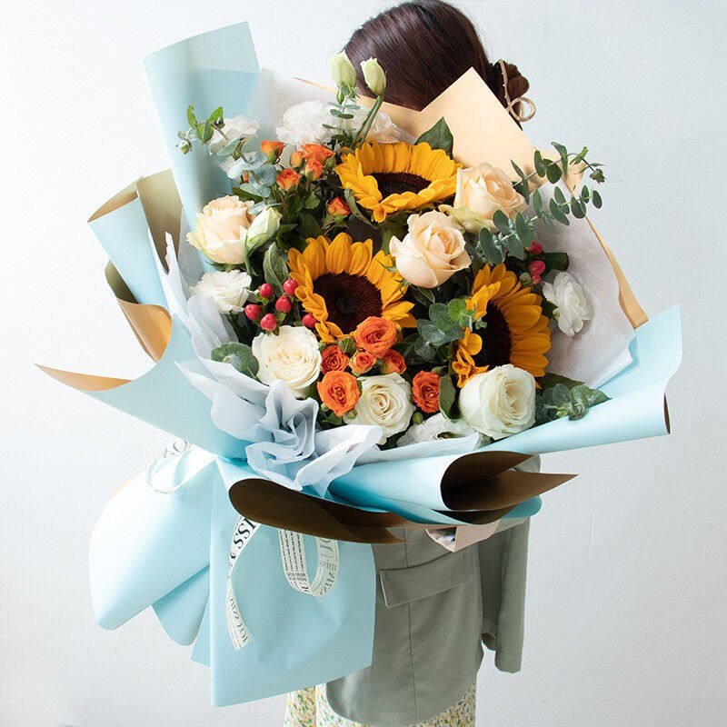 幽客玉品鲜花速递香槟向日葵花束女友老婆闺蜜同事生日礼物同城配