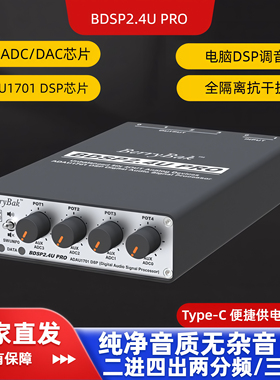 ADAU1701 DSP 前置放大器数字两分频 独立ADC&DAC BDSP2.4U PRO