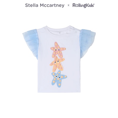 STELLA MCCARTNEY 卡通印花短袖T恤男女童白色上衣丨RollingKids