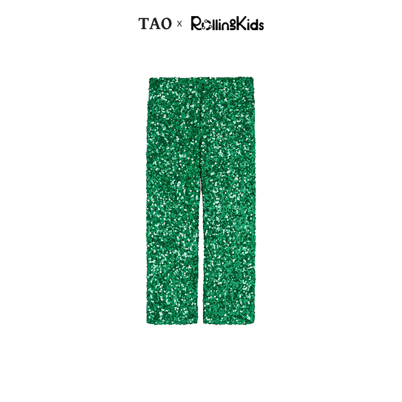 T.A.O 儿童长裤气质亮片墨绿色裤子丨RollingKids