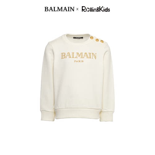 BALMAIN 儿童套头卫衣字母印花LOGO上衣丨RollingKids