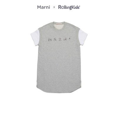 Marni 女童连衣裙休闲日常浅灰色裙子丨RollingKids