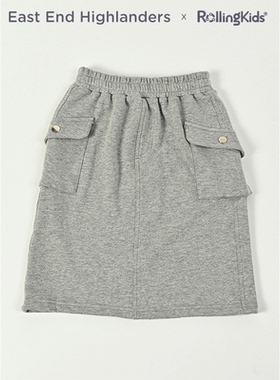 East End Highlanders 女童半身裙松紧腰中长裙灰色丨RollingKids