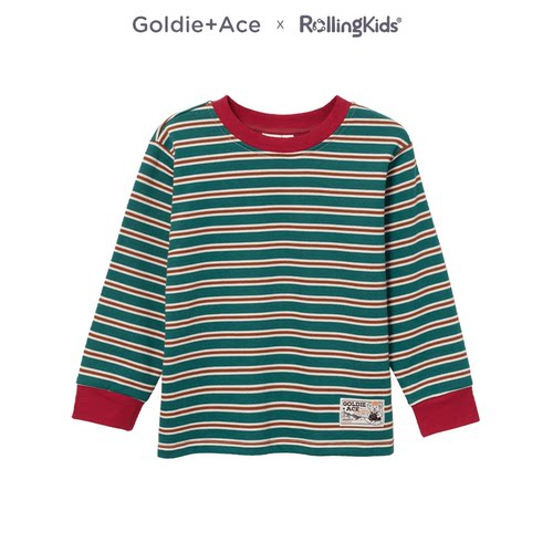Goldie+Ace 复古条纹长袖T恤儿童圆领套头上衣丨RollingKids
