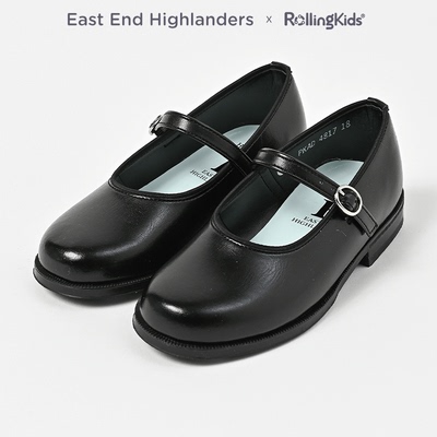 East End Highlanders 女童黑色搭扣皮鞋学院风单鞋丨RollingKids