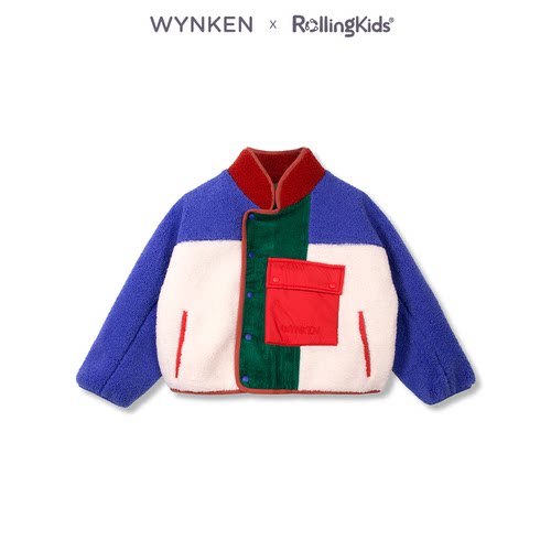 WYNKEN 复古拼接风立领外套男女撞色夹克上衣保暖丨RollingKids