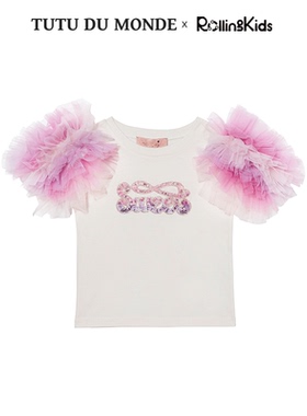 TUTU DU MONDE 女童甜美短袖白色T恤连衣裙两件套装丨RollingKids