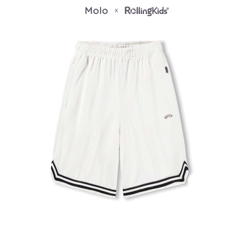 Molo 男童白色五分裤儿童夏季休闲运动短裤丨RollingKids