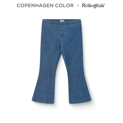 COPENHAGEN COLOR 女童牛仔裤牛仔色百搭休闲长裤丨RollingKids