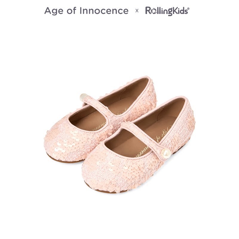 Age of Innocence 甜美亮片女童平底鞋浅粉色单鞋丨RollingKids