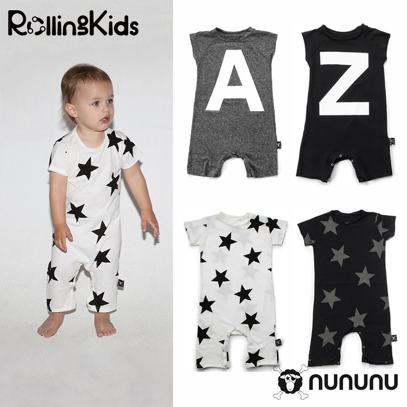 NUNUNU新生婴儿棉短袖套头连体衣夏季休闲爬爬服丨RollingKids
