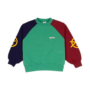 WYNKEN 儿童套头卫衣绿色拼色上衣丨RollingKids