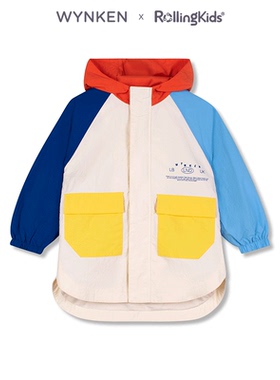 WYNKEN 儿童连帽外套男女童撞色拼接拉链衫百搭上衣丨RollingKids