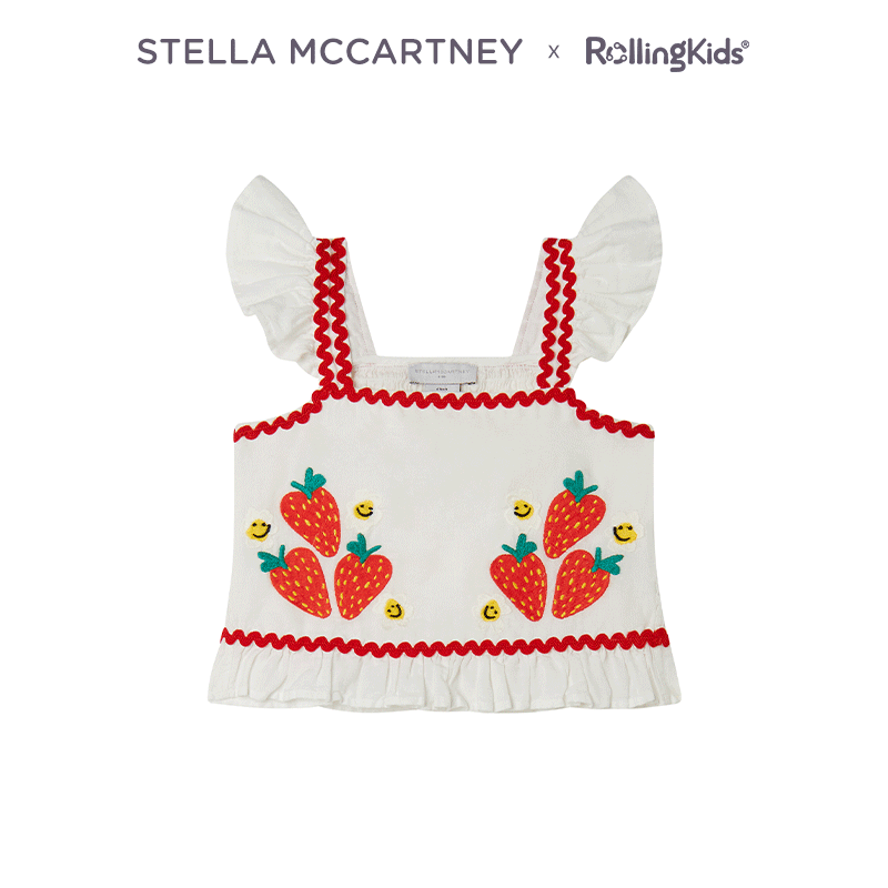STELLA MCCARTNEY 女童背心草莓图案休闲百搭上衣丨RollingKids