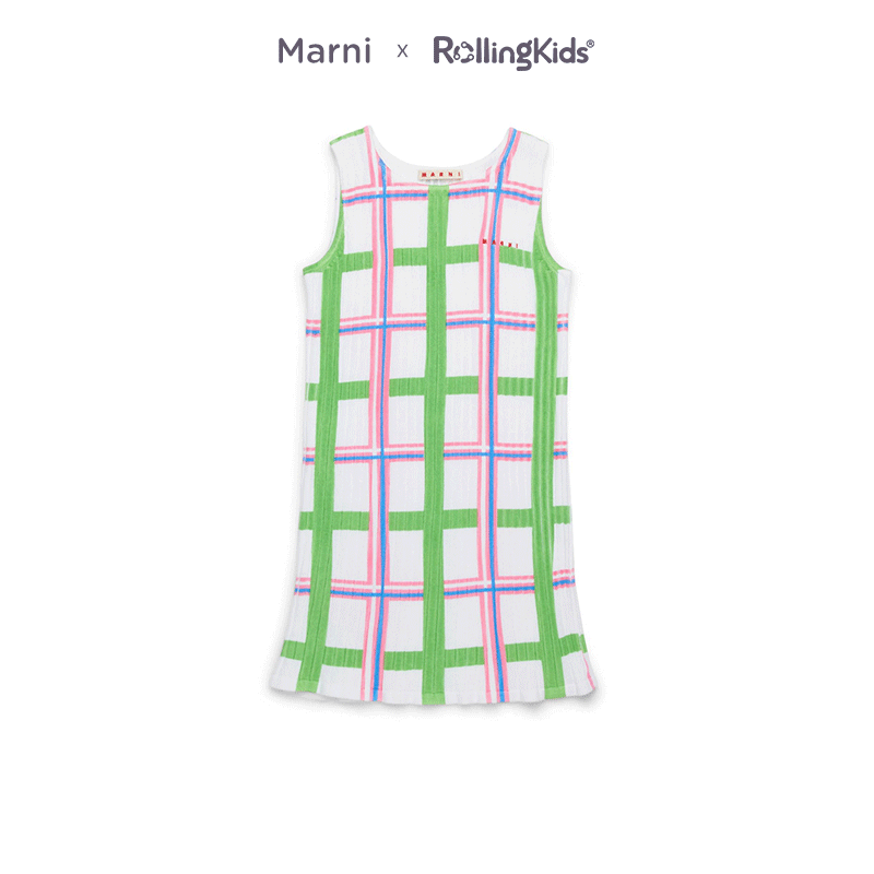 Marni 儿童连衣裙女童休闲百搭格子无袖背心裙丨RollingKids