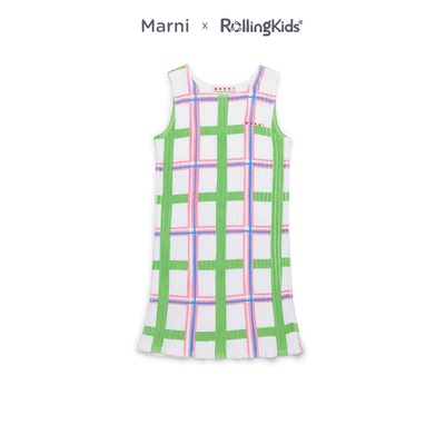 Marni 儿童连衣裙女童休闲百搭格子无袖背心裙丨RollingKids