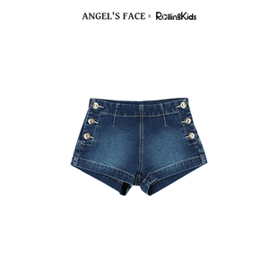 子夏 Face 简约百搭显瘦休闲裤 RollingKids 女童牛仔短裤 Angel