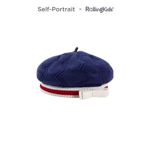 Self-Portrait 儿童藏青色帽子时尚气质单品贝雷帽丨RollingKids
