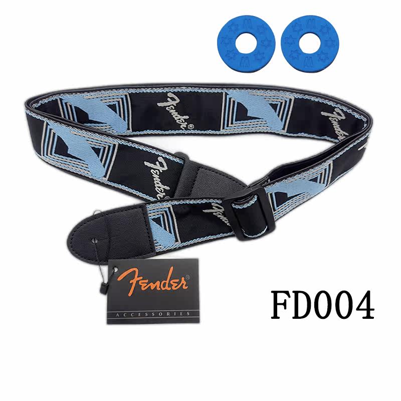 蓝黑款家驹同款F背带防滑胶垫提花织带刺绣吉他背带电木吉他贝斯