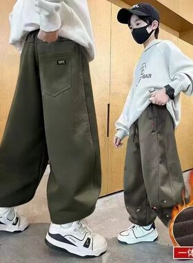 中大童美式ins高街复古新款牛仔裤男宽松直筒垂感阔腿裤夏季裤子