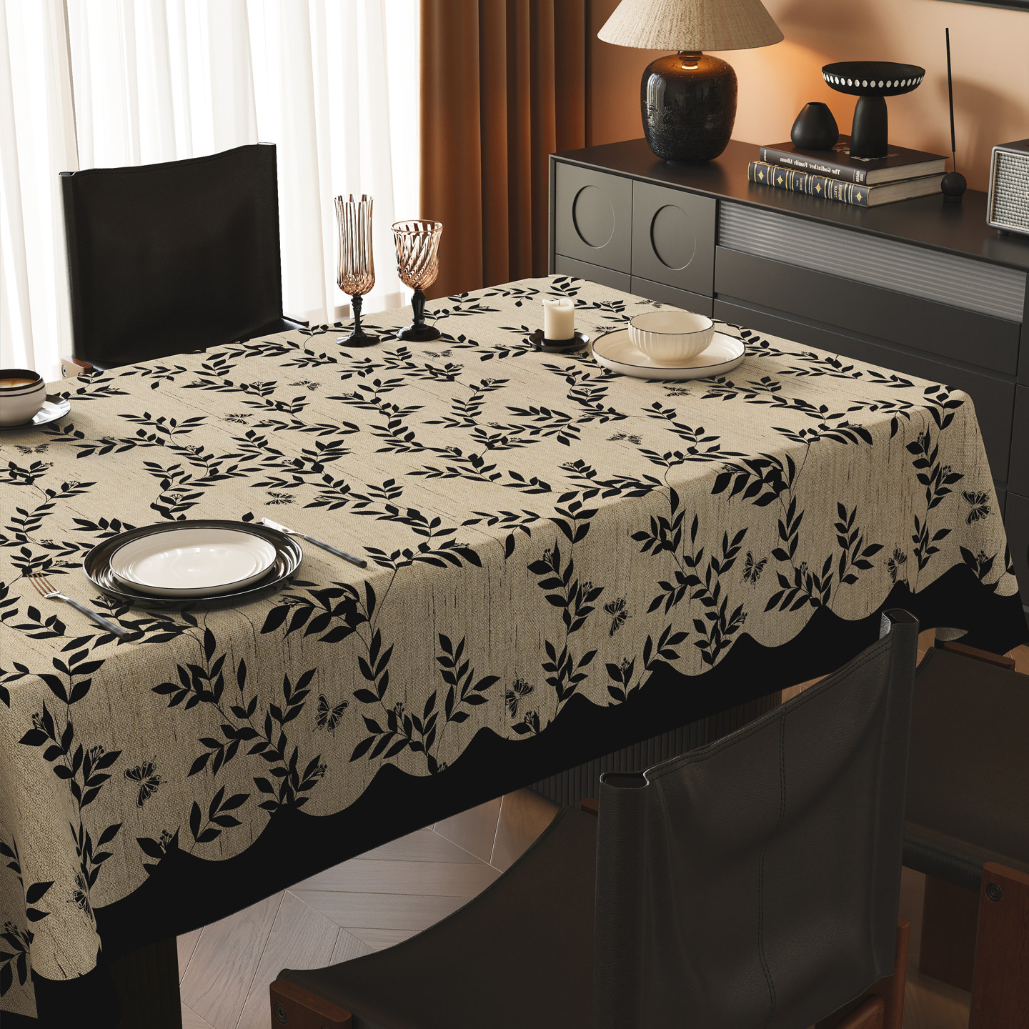 棉麻桌布防水防油免洗餐桌台布法式中古风加厚防烫桌垫轻奢高级感,居家布艺,桌布,淘宝优惠券,粉丝福利购,淘宝优惠卷