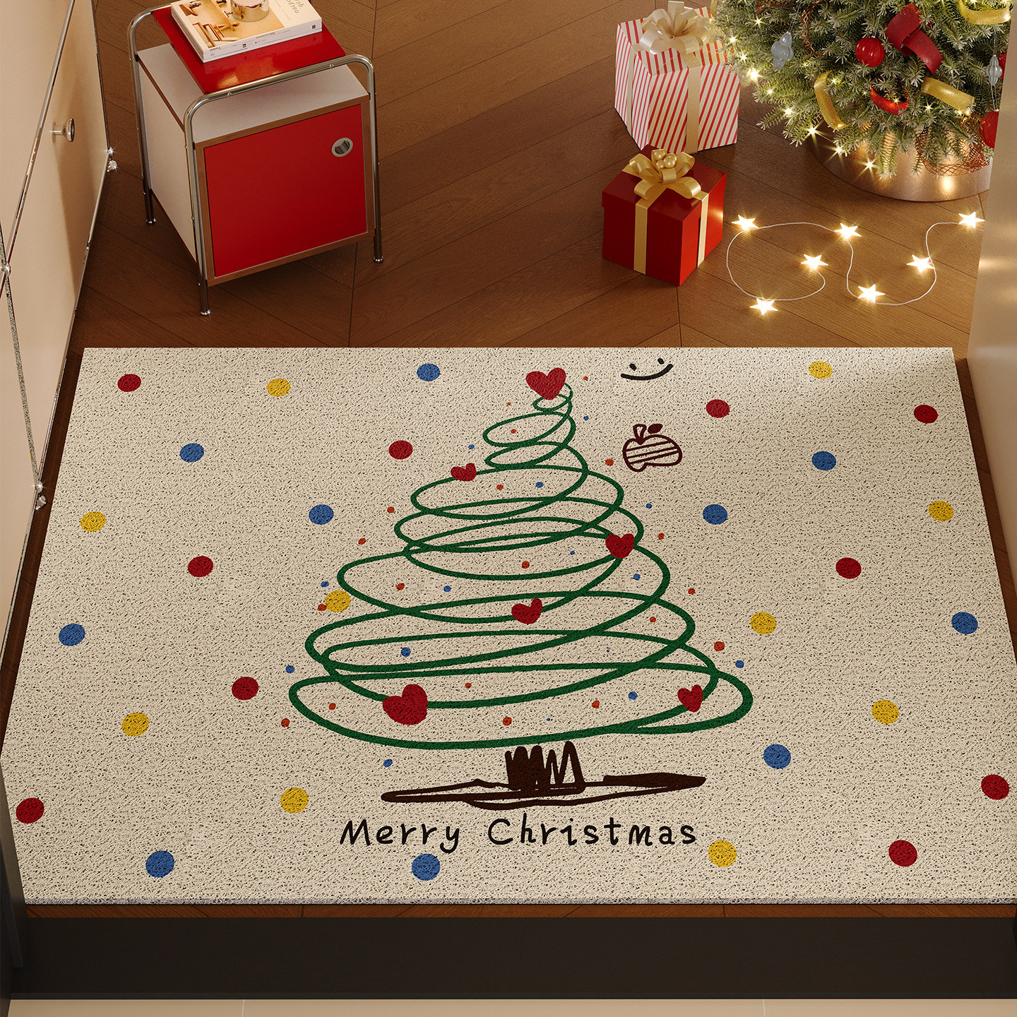 圣诞地垫丝圈入户垫室内进门装饰红色氛围感脚垫防滑新款玄关门垫,居家布艺,入户地垫,淘宝优惠券,粉丝福利购,淘宝优惠卷