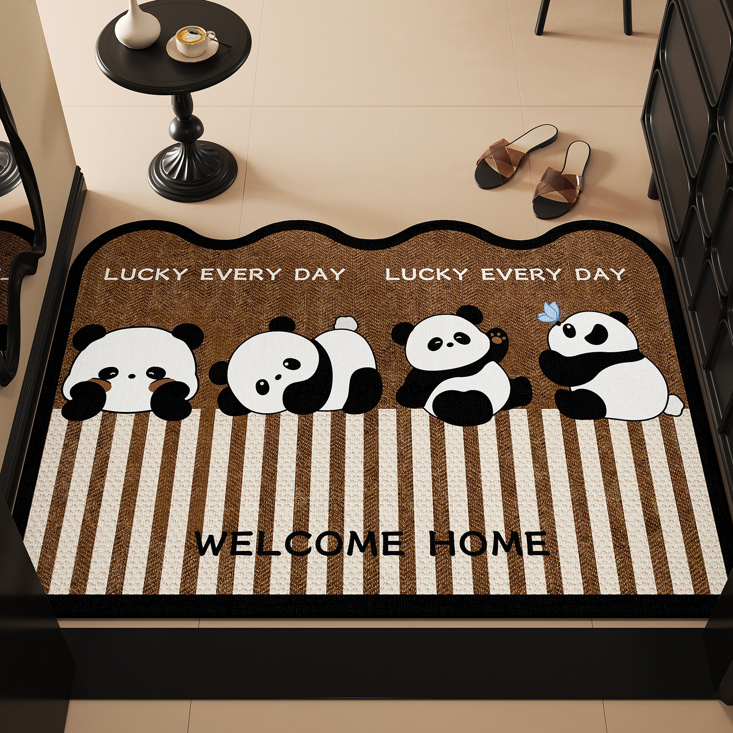 卡通奶油风入户门地垫2026新款圈绒可擦脚垫玄关门口门垫防滑地毯,居家布艺,入户地垫,淘宝优惠券,粉丝福利购,淘宝优惠卷