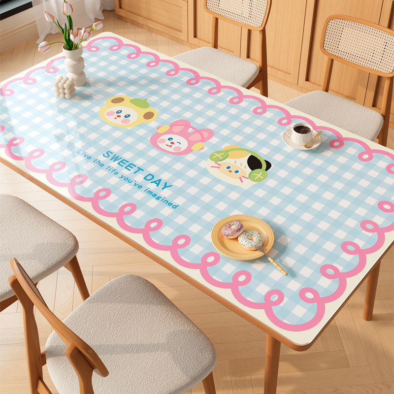 小清新软玻璃桌垫加厚防油防水防烫免洗PVC桌布可裁剪透明餐桌垫,居家布艺,桌布,淘宝优惠券,粉丝福利购,淘宝优惠卷