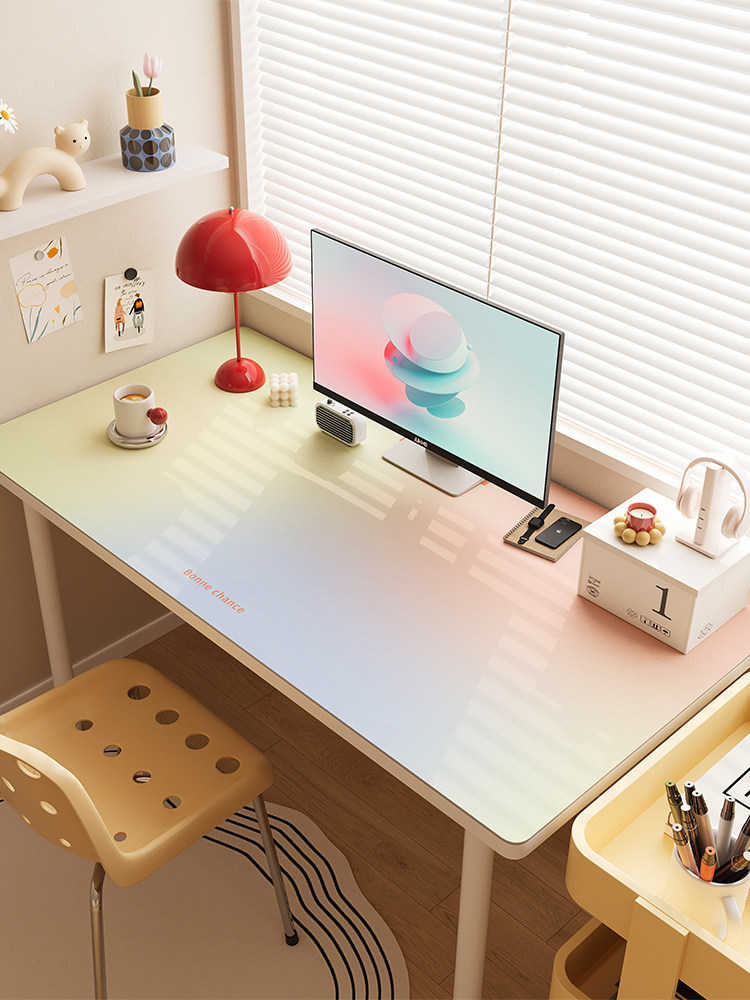 梯度皮革鼠标垫特大号电脑桌垫老板办公室桌面垫键盘桌垫桌布