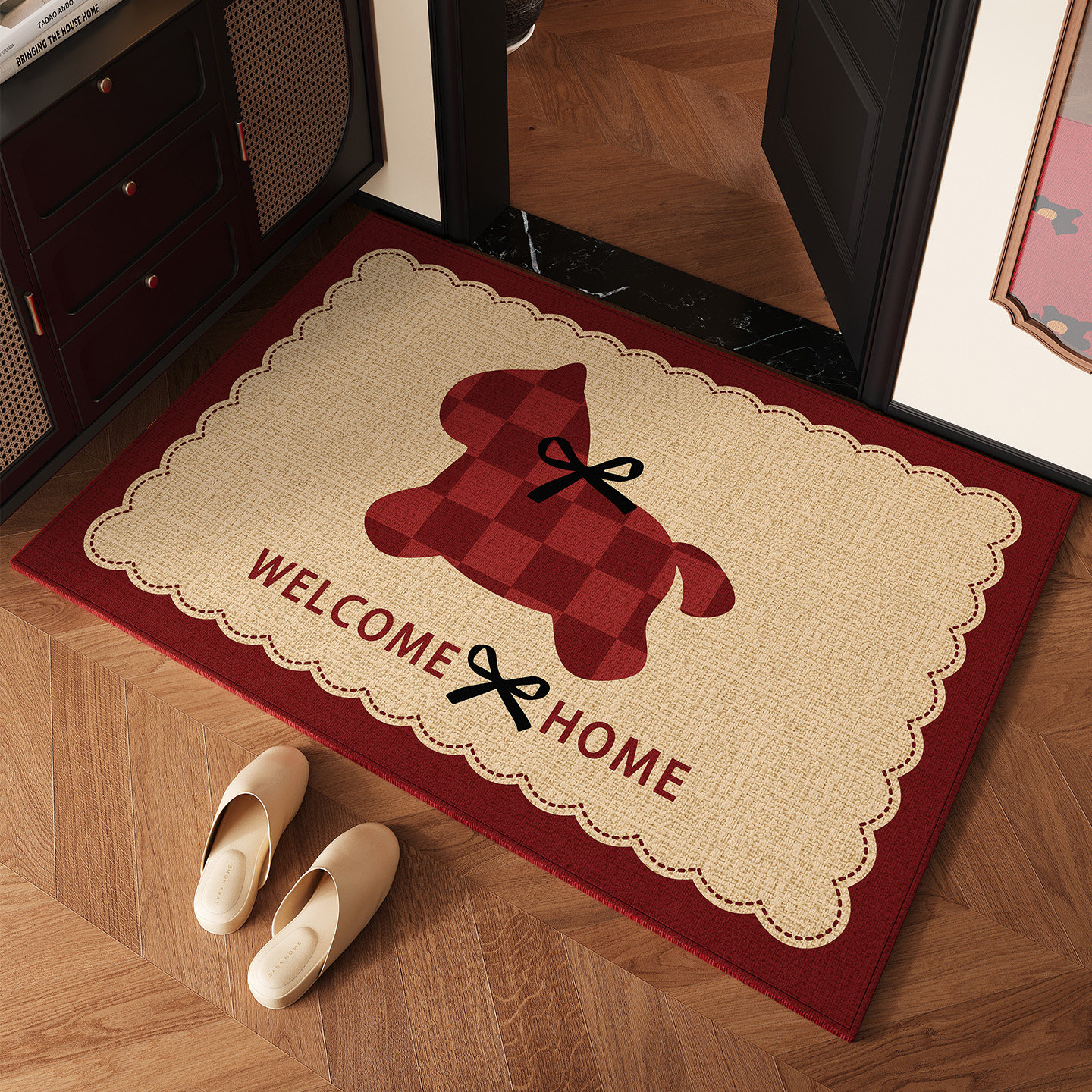 马年入户地垫2026新款红色喜庆家用门口脚垫防滑除尘免洗玄关地毯,居家布艺,入户地垫,淘宝优惠券,粉丝福利购,淘宝优惠卷