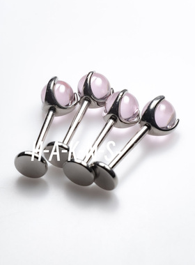 [HAKNS] 植入级钛合金三爪锆石珠 插针耳钉饰品头4mm球 ASTM F136