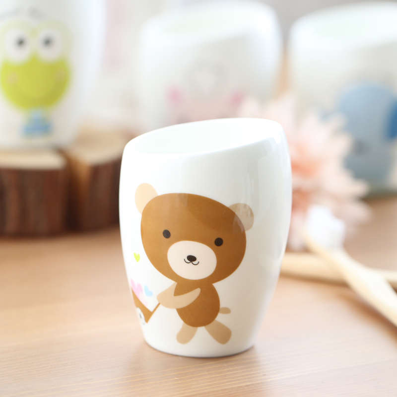 莲系洗漱杯陶瓷杯杯刷牙牙刷之儿童漱口杯牙套骨瓷缸 创意萌莲