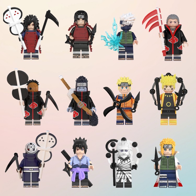 第三方益智拼装手办火影忍者宇智波带土人仔带面具男模型人仔玩具