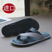 休闲大气纯色轮胎底防滑耐磨抗菌防臭鞋 外穿经典 拖鞋 泰国橡胶男士