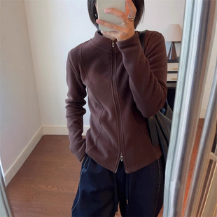 小蛮腰升级版~秋冬软糯保暖加绒拉链外套女立体百搭显瘦内搭上衣