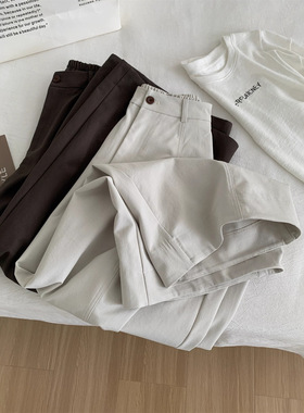 秋冬垂感显瘦高腰休闲裤时髦工装裤女松弛感老钱风阔腿弯刀裤