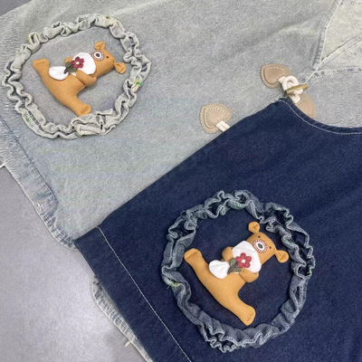 韩系森系刺绣南瓜花边马甲