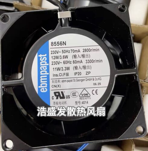 ebm德国8556N/NR/V/A 8550N/V 220v 耐高温金属机柜散热风机8038