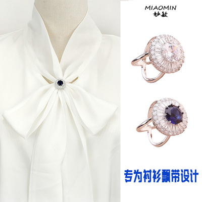 夏季衬衫飘带打结扣丝巾扣