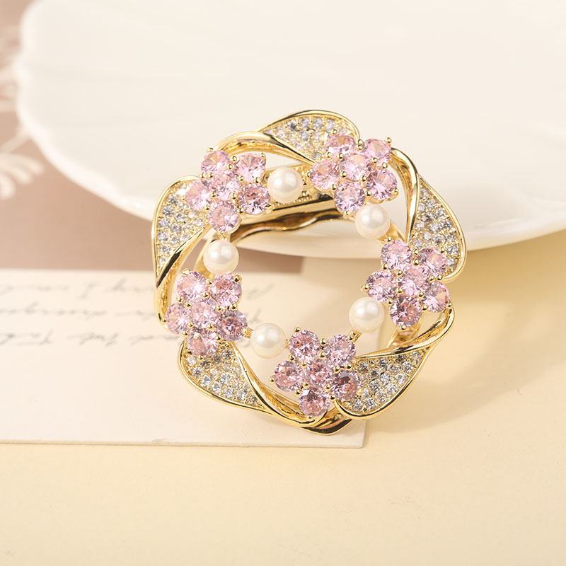 奢华微镶锆石丝巾扣衣角扣