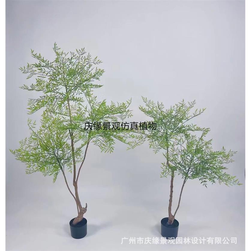 仿真南天竹假南天竺盆栽景装饰室内商场民宿落地摆件小枫树绿植花