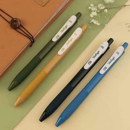 点古复古色按动速干中性笔手账笔