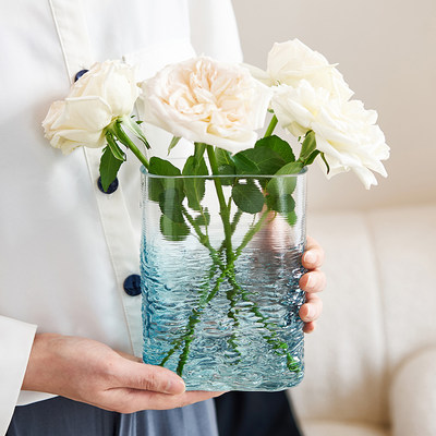 网红ins风玻璃花瓶透明水养鲜花玫瑰百合花瓶高级感客厅餐桌摆件