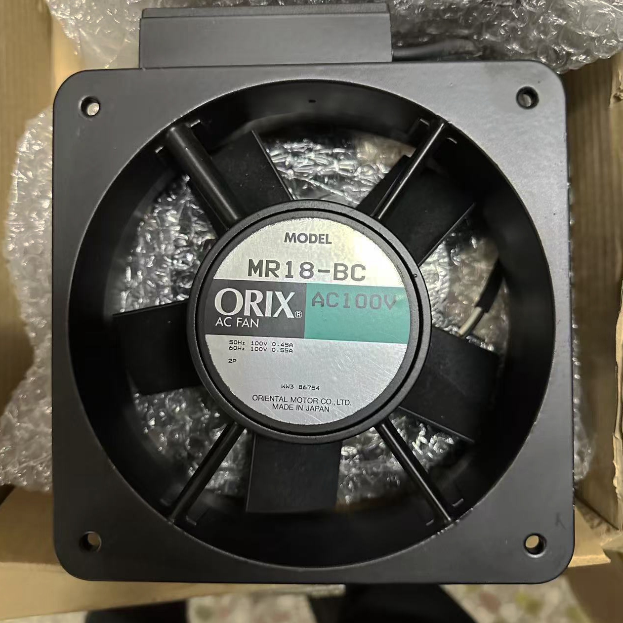 原装日本 ORIX MR18-BC AC100V 0.45/0.55A 18065 轴流散热风扇