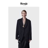 黑色西装 外套 Life一粒扣羊毛西装 简约宽松通勤长袖 现货 Rouje