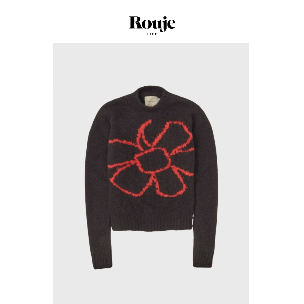 【现货】Rouje Life秋冬西班牙风格羊毛混纺钩编花朵针织毛衣女